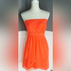 Express Orange Strapless Sundress Mini